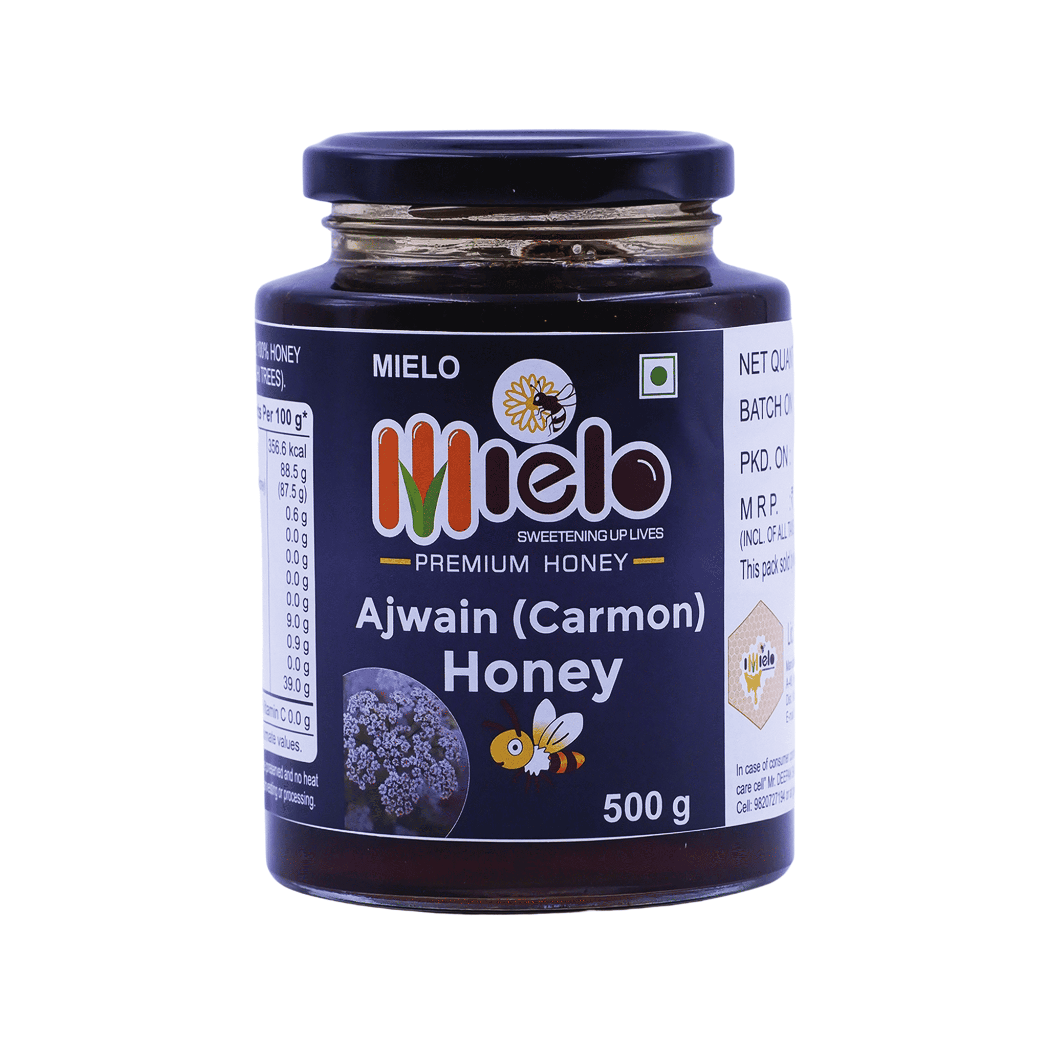 Mielo Ajwain Honey | 100% Pure & Natural | 500g